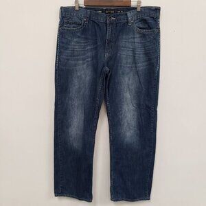 Helix Mens‎ Y2K Straight Leg Jeans Size 38X30 Topstitch Biker Grunge Capsule